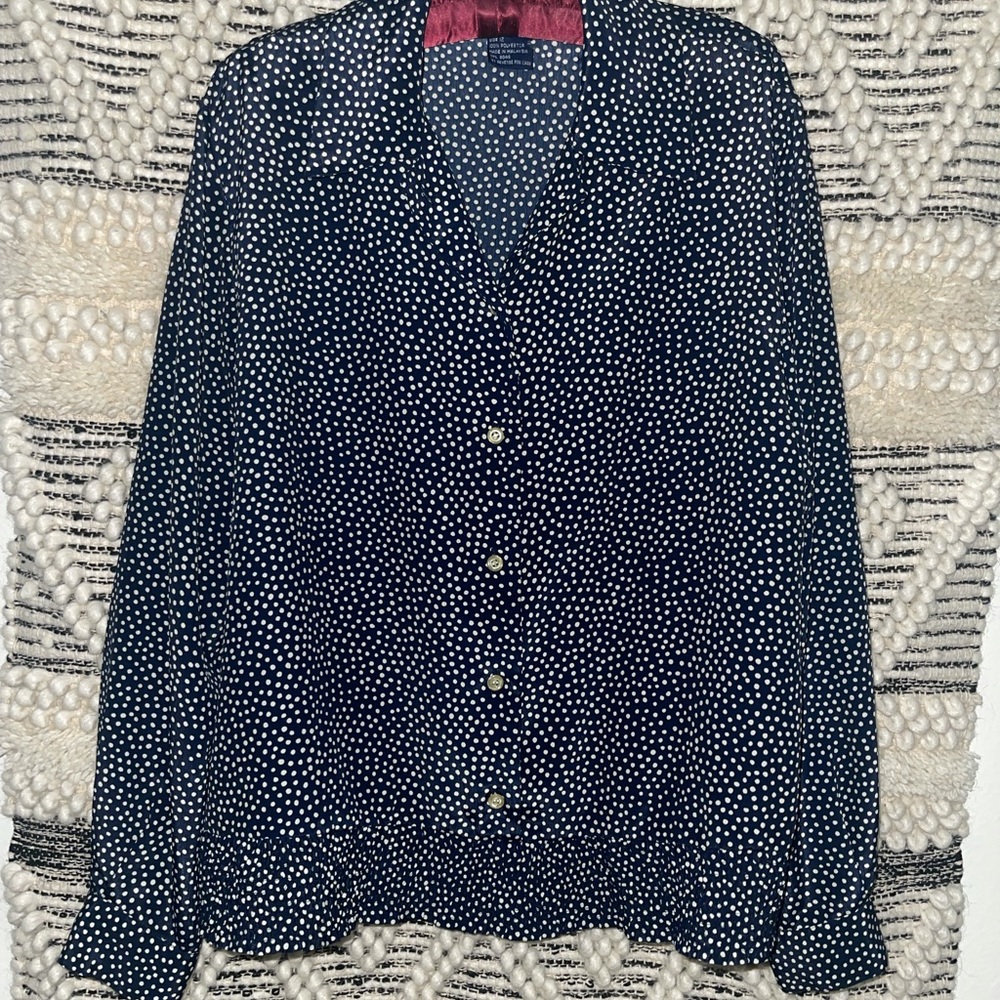 Jennifer Moore Polka-dot Button down blouse